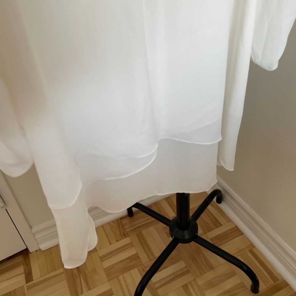 Sheer Long White Blouse with beaded detail - Picture 6 of 7
